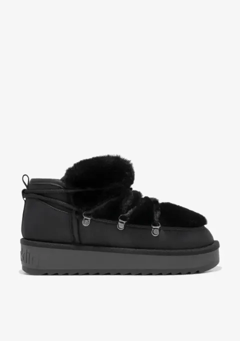 Ocieplane buty damskie D.Franklin Nordic TRK Fur Low Black