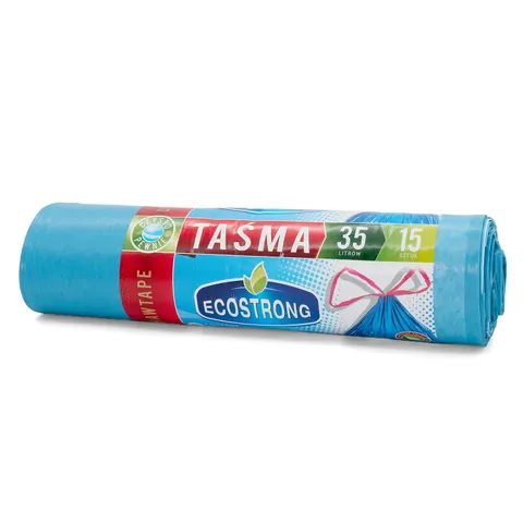 Worki na odpady 35l niebiesk LDPE a'15 szt z taśmą