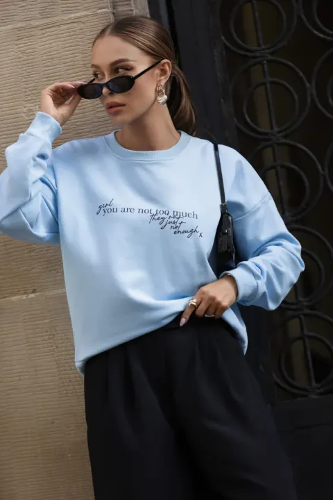 Niebieska bluza damska oversize Not Too Much BOPOCO