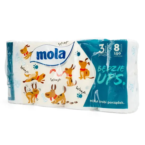 Papier toaletowy Mola Będzie UPS, 3w celuloza 8szt