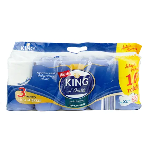 Papier toaletowy King, 3w celuloza 200 10 rolek