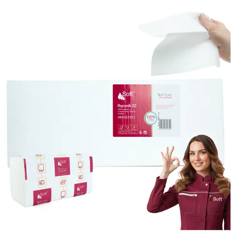 Ręcznik ZZ SOFT celuloza, 2w. 23x21 cm 3000 szt.