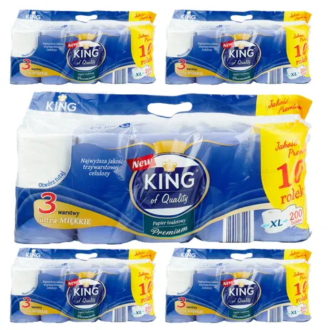 5x Papier toaletowy King, 3w celuloza 200 10 rolek
