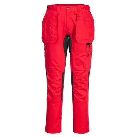 Elastyczne spodnie robocze WX2 ECO z kaburami Deep Red