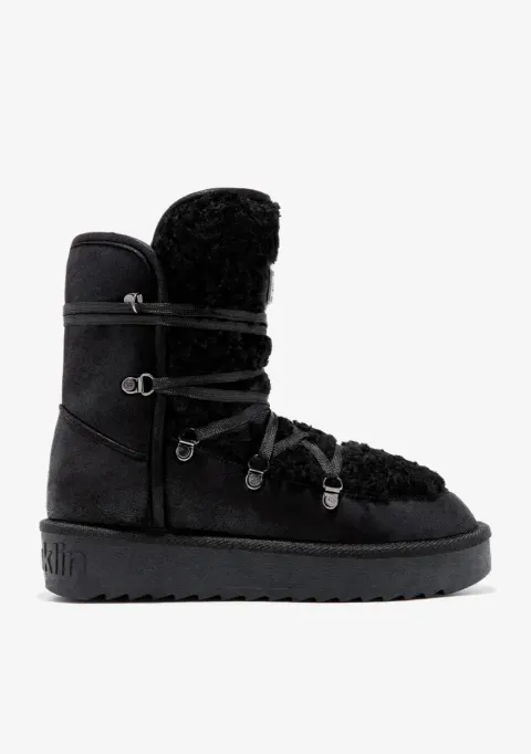 Damskie śniegowce ocieplane Nordic Fur Black D.Franklin (1)