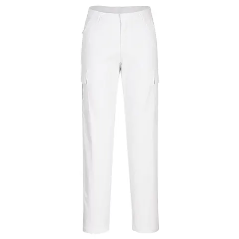 Spodnie damskie cargo stretch White