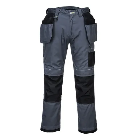 Spodnie robocze stretch PW3 z kieszeniami kaburowymi Zoom Grey/Black