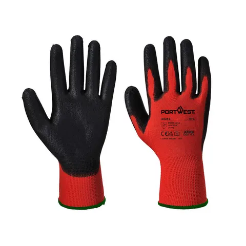 Czerwona rękawica powlekana PU Red/Black