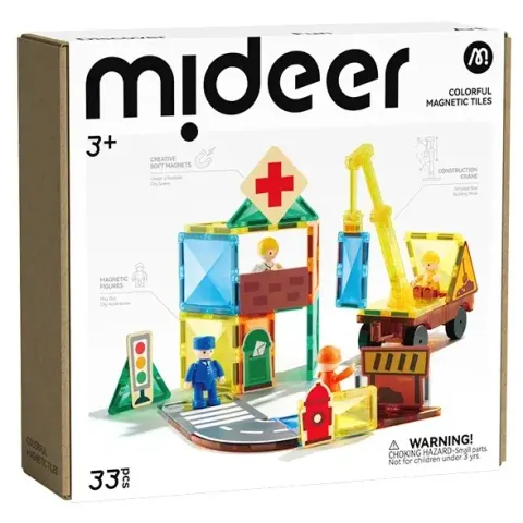 Klocki magnetyczne - City Hero Squad 33 el. 3 lata+ mideer MD1641
