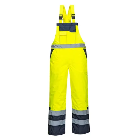Dwukolorowe ogrodniczki ostrzegawcze ocieplane Yellow