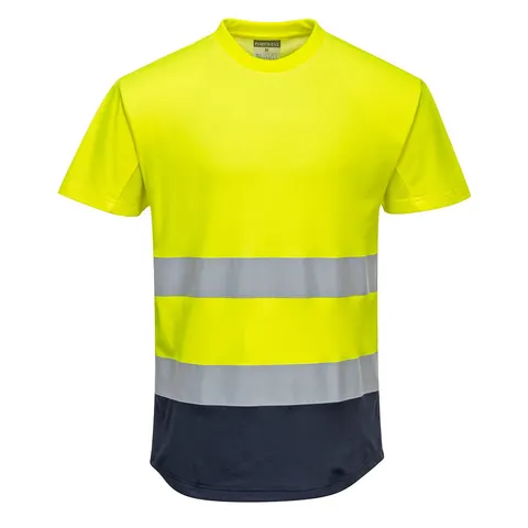 Dwukolorowy t-shirt siatkowy Yellow/Navy
