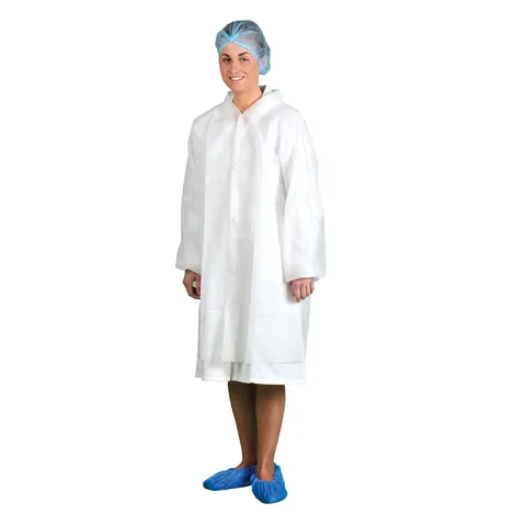 Jednorazowy płaszcz PP - 200 sztuk White