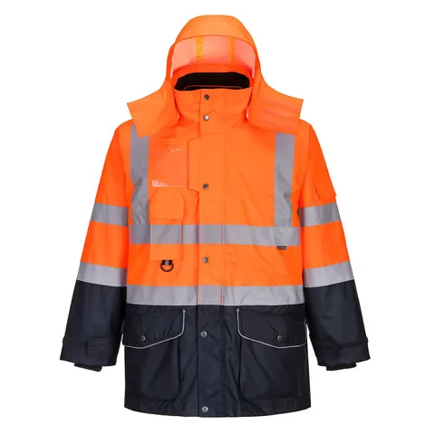 Kontrastowa kurtka ostrzegawcza 7 w 1 Traffic Orange/Navy