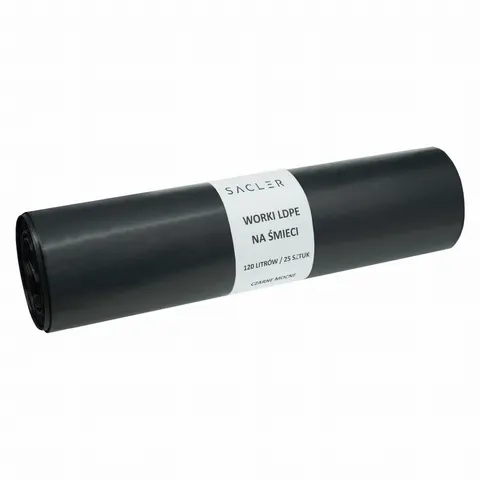 Sacler worki na śmieci LDPE 120l (25) czarne mocne