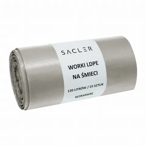 Sacler worki na śmieci LDPE 120l (25) bezbarwne