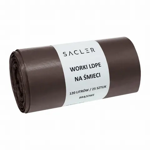 Sacler worki na śmieci LDPE 120l (25) brązowe