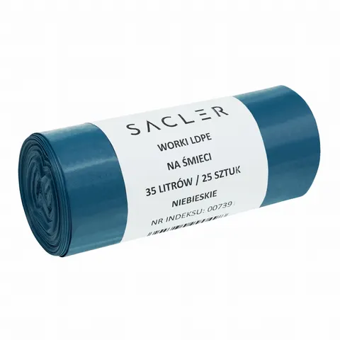 Sacler worki na śmieci LDPE 35l (25) niebieskie