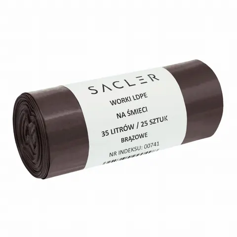 Sacler worki na śmieci LDPE 35l (25) brązowe