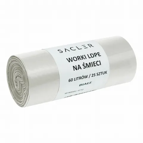 Sacler worki na śmieci LDPE 60l (25) białe