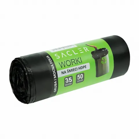 Sacler worki na śmieci HDPE 35l (50) czarne