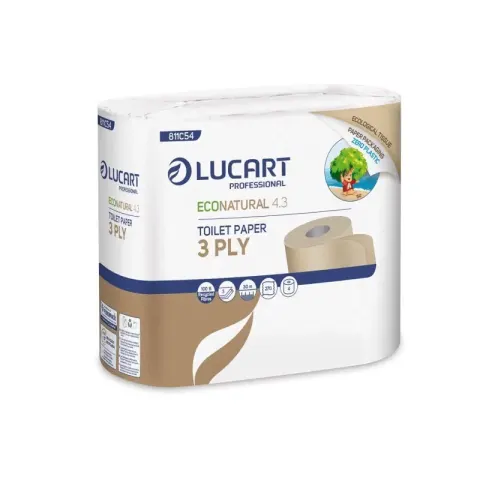 Lucart EcoNatural 4.3 - Papier toaletowy Econatural (4 rolki) (811C54J)