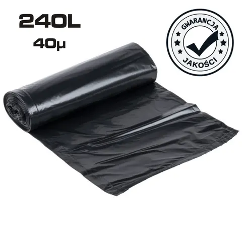 Worki 240L mocne 90x140cm czarne 10 sztuk