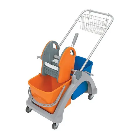 SPLAST wózek wiadro 2x25L + koszyk chrom na akcesoria