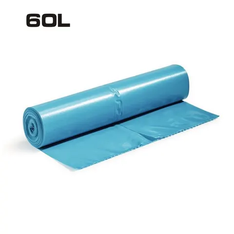 Worki na odpady 60L niebieskie 50 sztuk