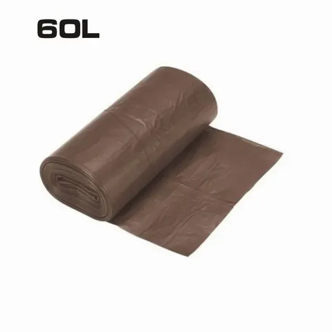 Worki na odpady 60L brązowe 50 sztuk