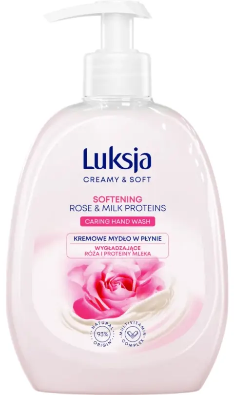 LUKSJA mydło w płynie z pompką 500ML - róża & proteiny mleka
