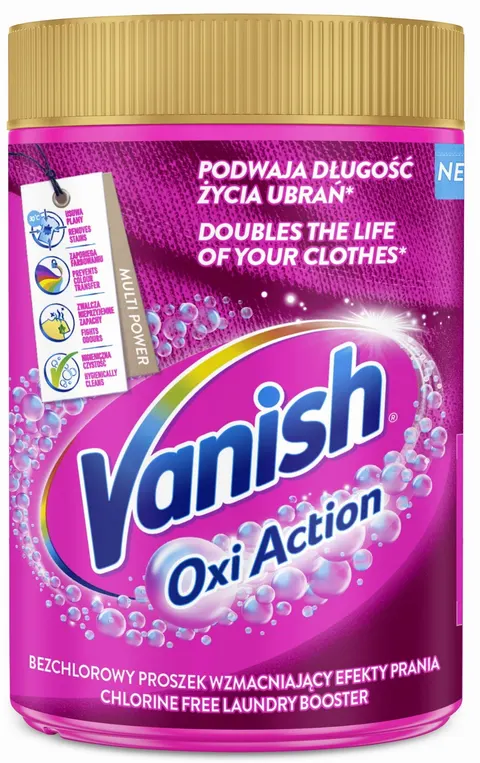 VANISH Proszek Oxi Action PINK 625g Odplamiacz do prania