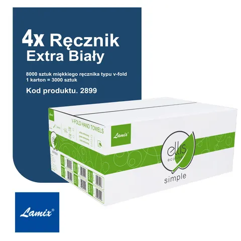 LAMIX Simple Ręcznik ZZ Super Biała Makulatura x 4kartony