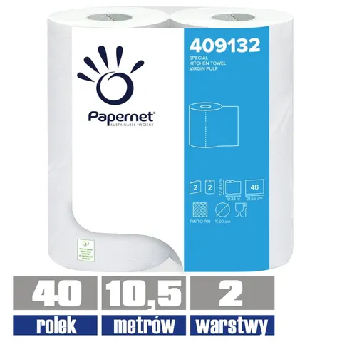 409132 PAPERNET ręczniki papierowe kuchenne 2-warstwowe / 40 sztuk