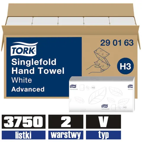 290163 TORK H3 ręcznik zz 2w biały 3750 listków