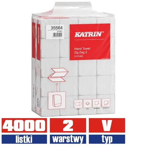 35564 KATRIN Handy Pack BASIC ręcznik składany 2warstwowy 4000 listków