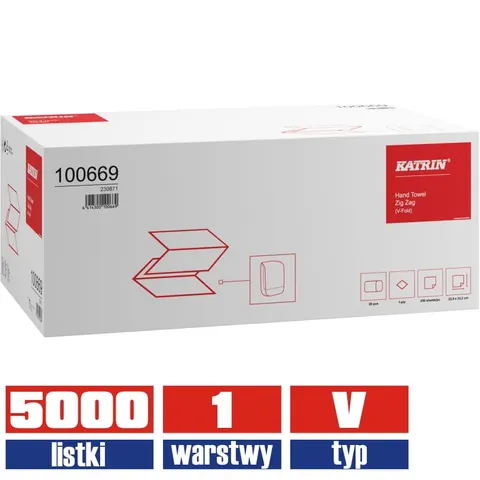 100669 KATRIN ręcznik składany szary 1warstwowy 5000 listków