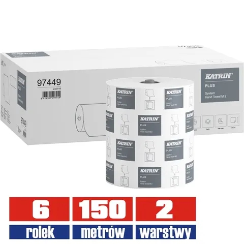 97449 KATRIN Plus AUTOCUT ręcznik 2warstwowy celuloza 150mb / 6 sztuk