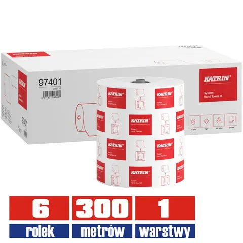 97401 KATRIN Plus AUTOCUT ręcznik 1warstwowy celuloza 300mb / 6 sztuk