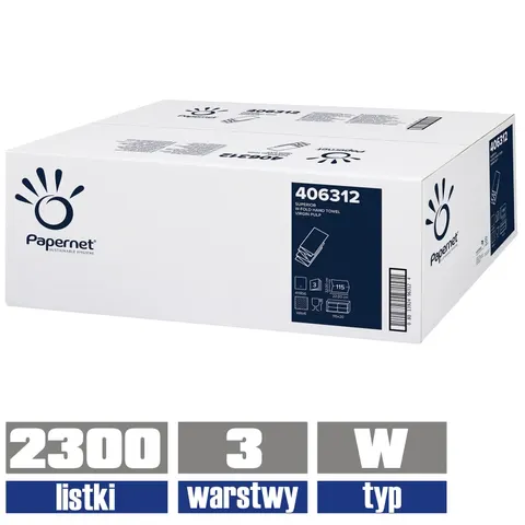 406312 PAPERNET ręcznik Z-FOLD 4-panelowy 3-warstwy 2300 listków