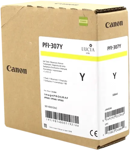 Tusz CANON PFI-307 Y - żółty (330 ml)