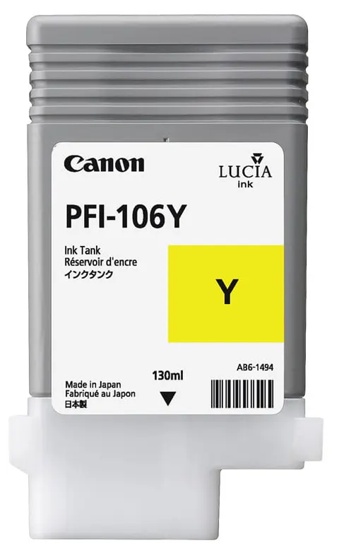 Tusz CANON PFI-106 Y - żółty (130 ml)