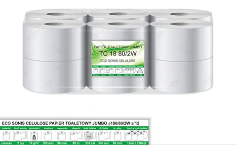 Papier toaletowy Jumbo Eco celuloza 18cm