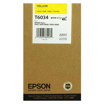 Tusz EPSON T6034 Y – żółty (220 ml)