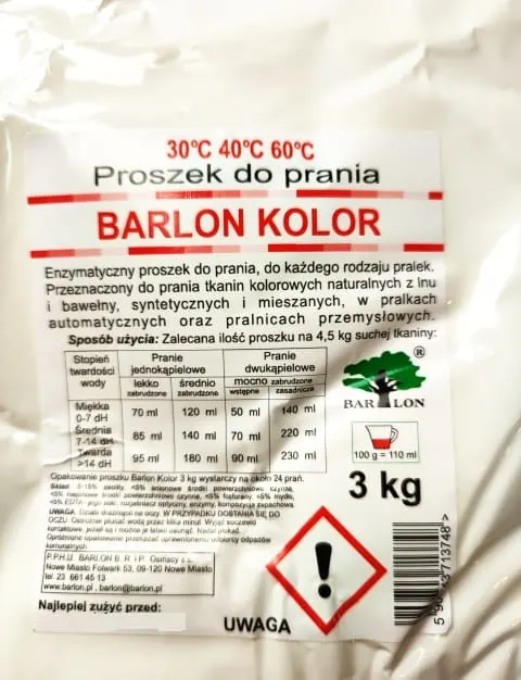 Barlon Kolor 3KG Proszek do prania koloru