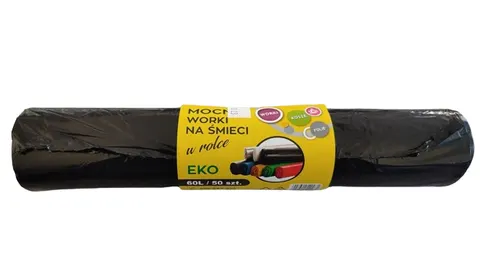 Worki na śmieci EKO mocne 60L LDPE czarne 50szt