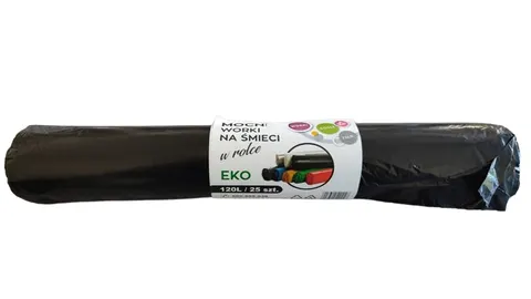 Worki na śmieci EKO mocne 120L LDPE czarne 25szt