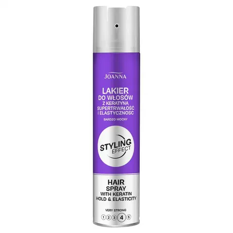 Joanna Styling Effect lakier do włosów z keratyną bardzo mocny 250ml