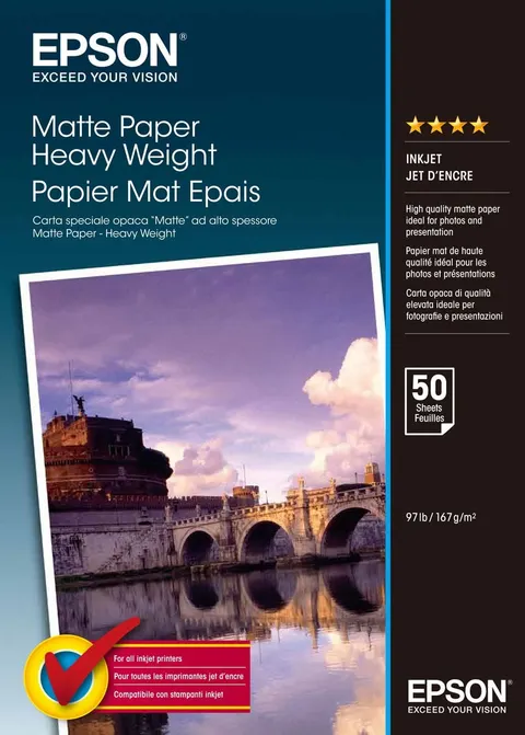 Papier EPSON Matte Paper Heavy Weight 167 g/m2 - A3+, 50 arkuszy