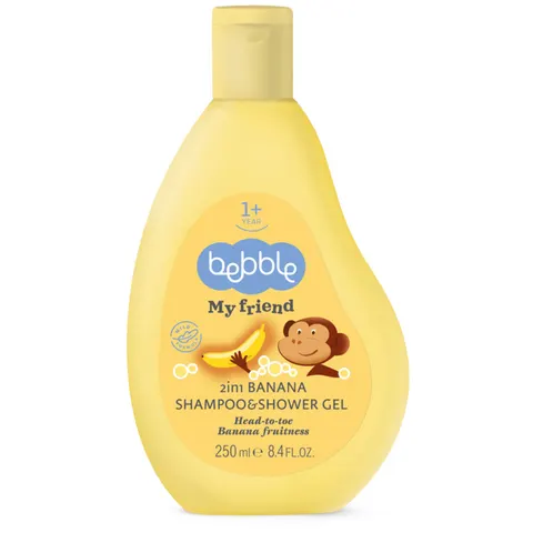 Bebble szampon i żel do mycia ciała i włosów 250ml banan