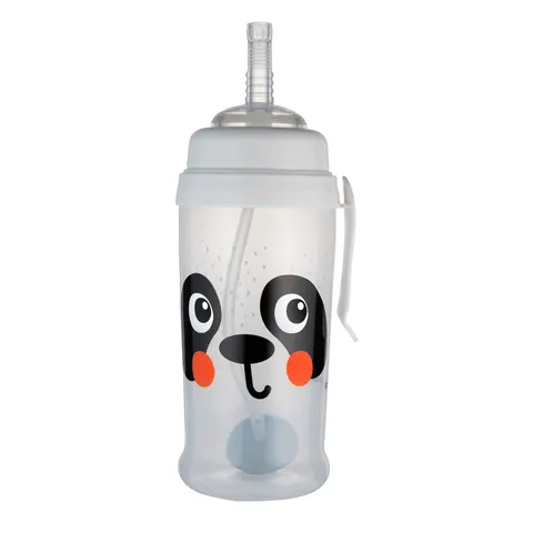 Canpol bidon niekapek z silikonowym ustikiem i rurką 350ml panda